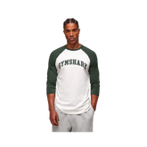 Gymshark GSLC Raglan 3/4 Sleeve T-Shirt - Soft White/Trail Green