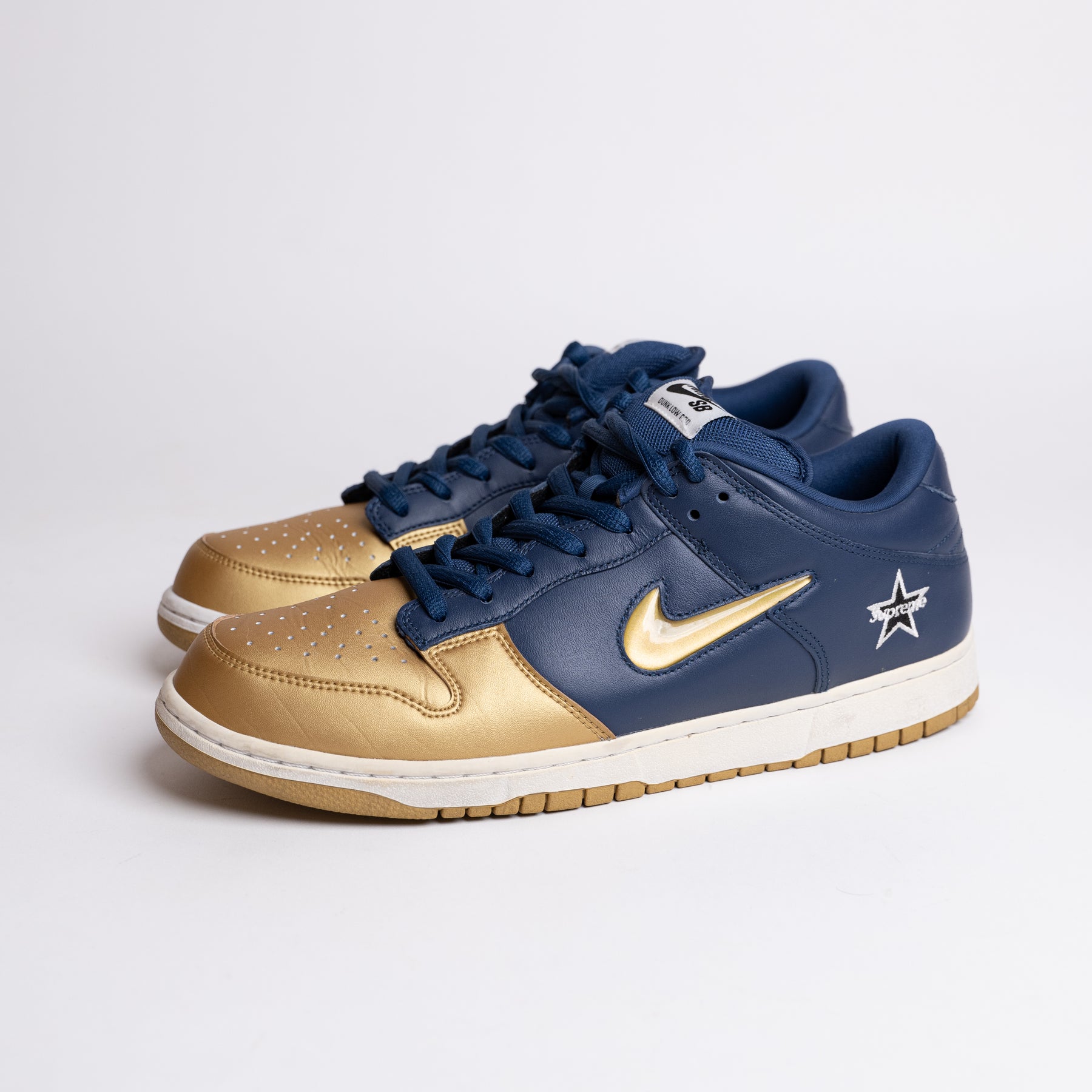 Nike SB Dunk Low Supreme Jewel Swoosh Gold