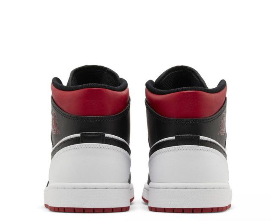 Nike air jordan 1 mid red black deals