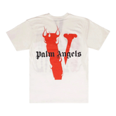 Vlone x Palm Angels Logo T-Shirt 'White/Red'