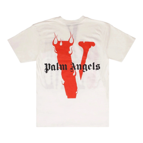 Vlone x Palm Angels Logo T-Shirt 'White/Red'