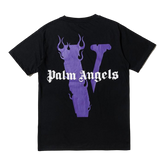 Vlone x Palm Angels Logo T-Shirt 'Black/Purple'