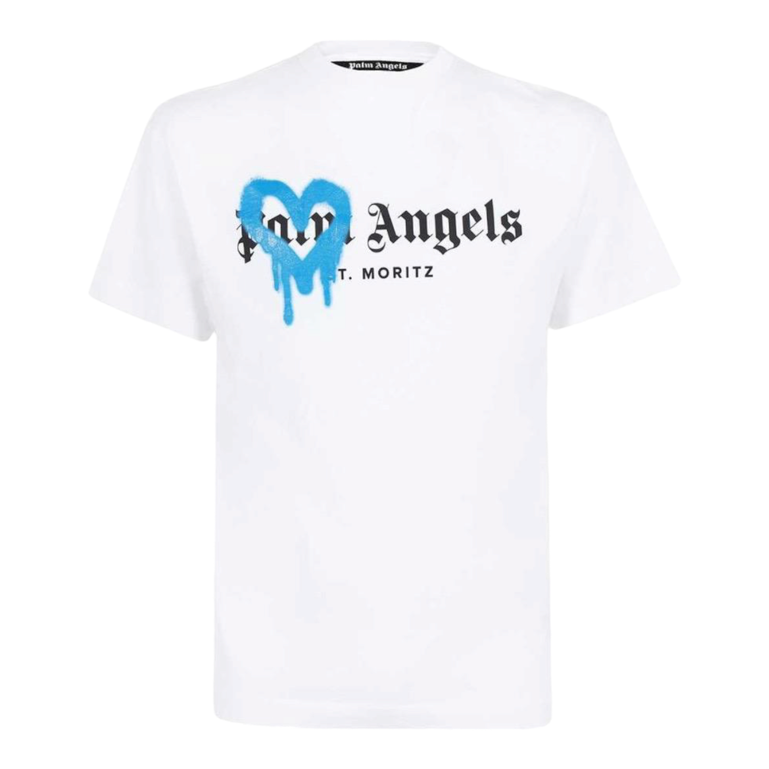 Palm Angels Heart Sprayed Blue T-Shirt