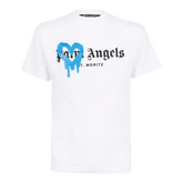 Palm Angels Heart Sprayed Blue T-Shirt