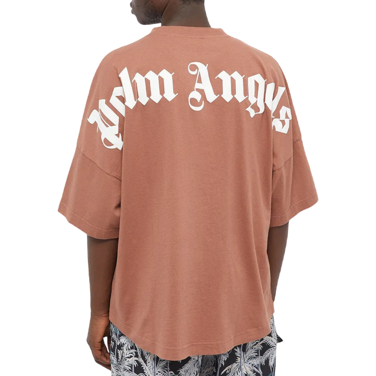 Palm Angels SS22 Mock Neck Tee - Tan Brown