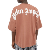 Palm Angels SS22 Mock Neck Tee - Tan Brown