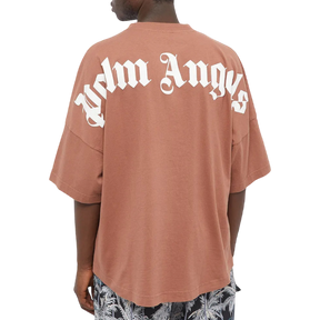 Palm Angels SS22 Mock Neck Tee - Tan Brown