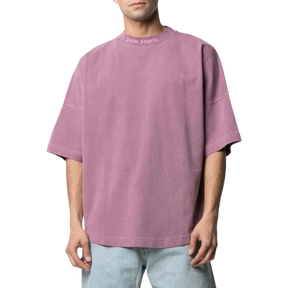 Palm Angels SS21 Logo Mock Neck Tee - Grape