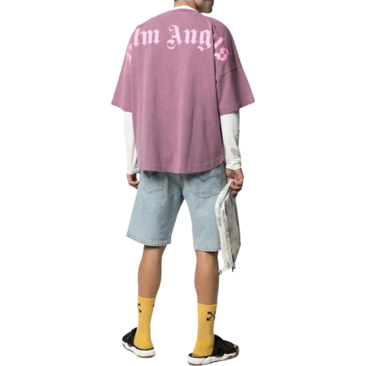 Palm Angels SS21 Logo Mock Neck Tee - Grape