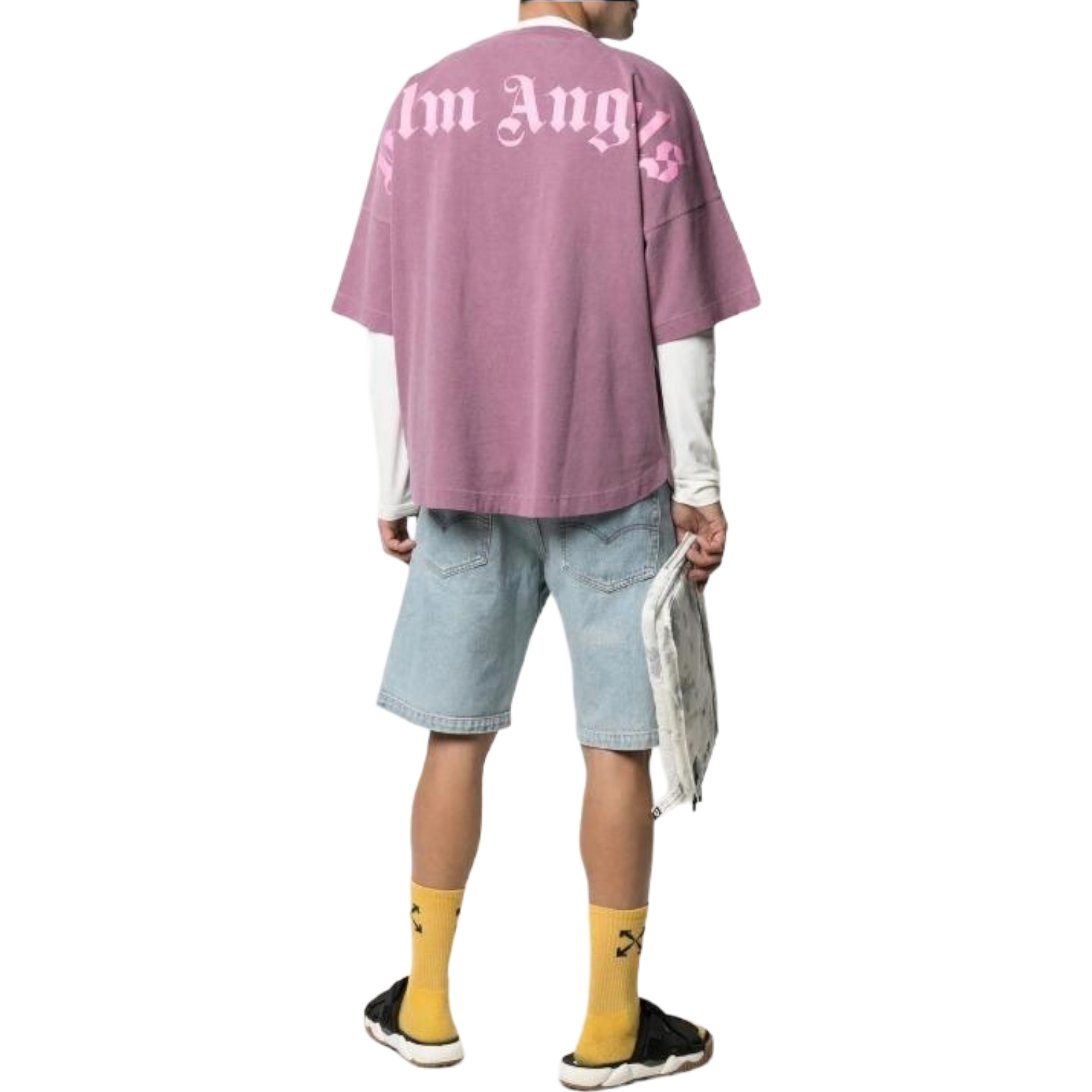 Palm Angels SS21 Logo Mock Neck Tee - Grape