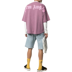 Palm Angels SS21 Logo Mock Neck Tee - Grape