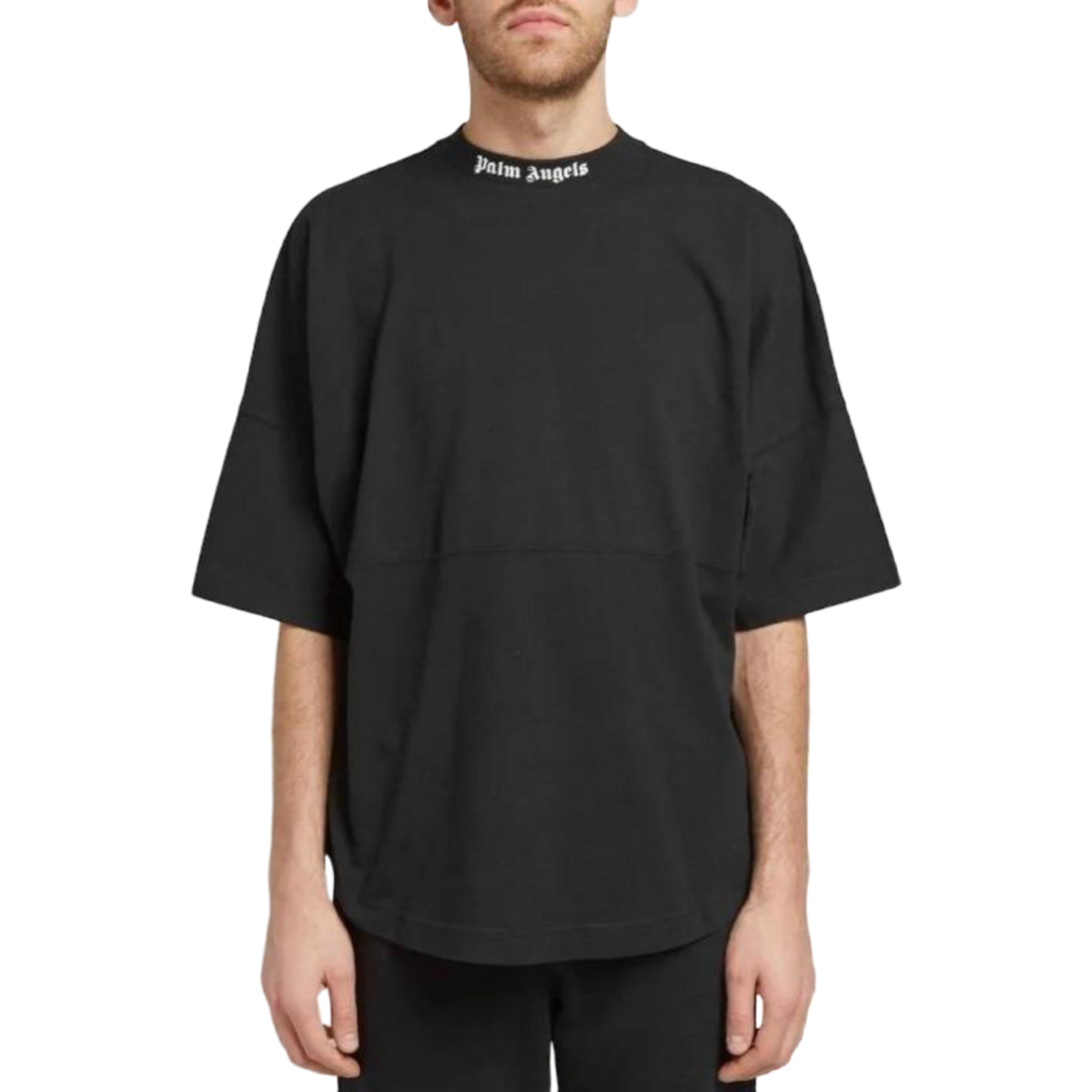 Palm Angels Mock Neck Tee - Black