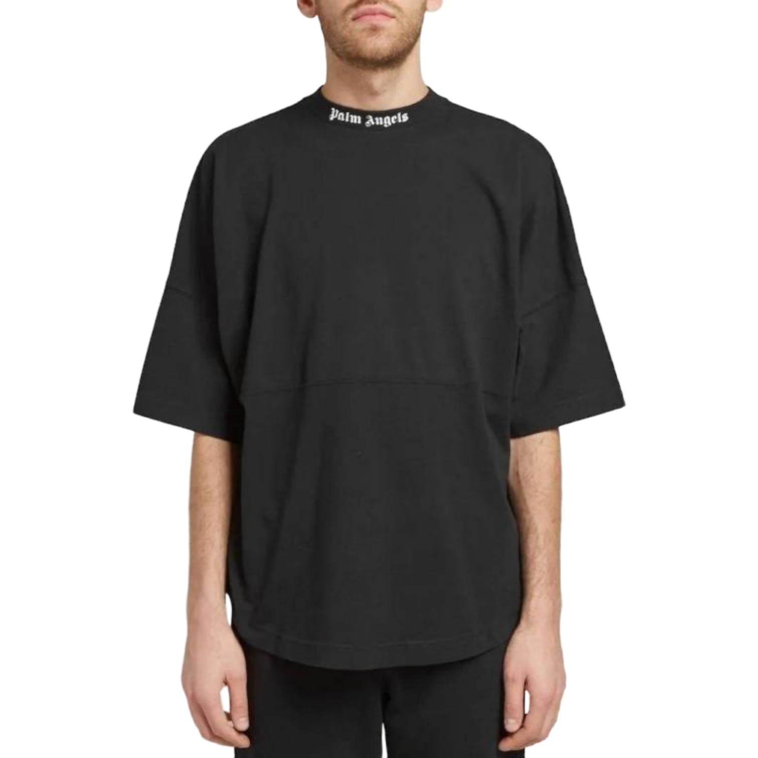 Palm Angels Mock Neck Tee - Black