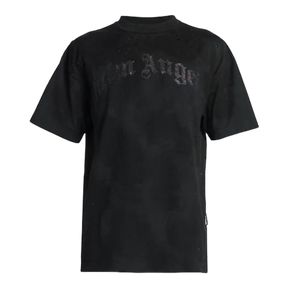 Palm Angels FW22 Mock Neck Tee - Glitter Black