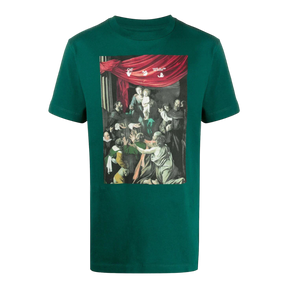 Off White Caravaggio Painting Slim Tee - Green