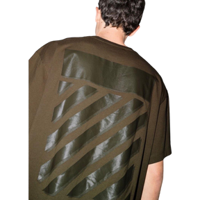 Off White Army Green Diagonal Tee