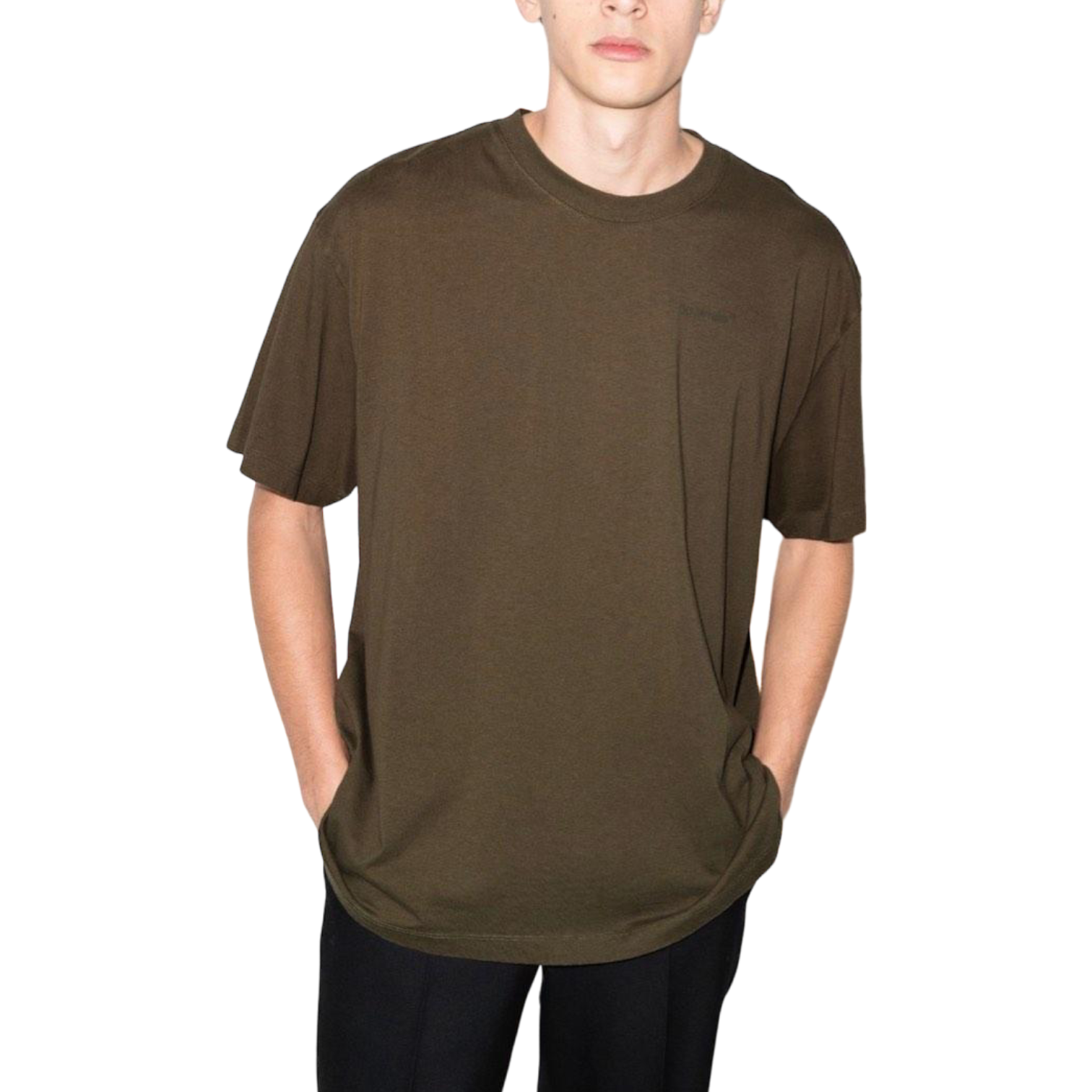 Off White Army Green Diagonal Tee