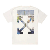 Colour Painting Diagonals Arrows White Tee