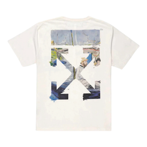 Colour Painting Diagonals Arrows White Tee