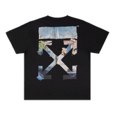 Colour Painting Diagonals Arrows Black Tee