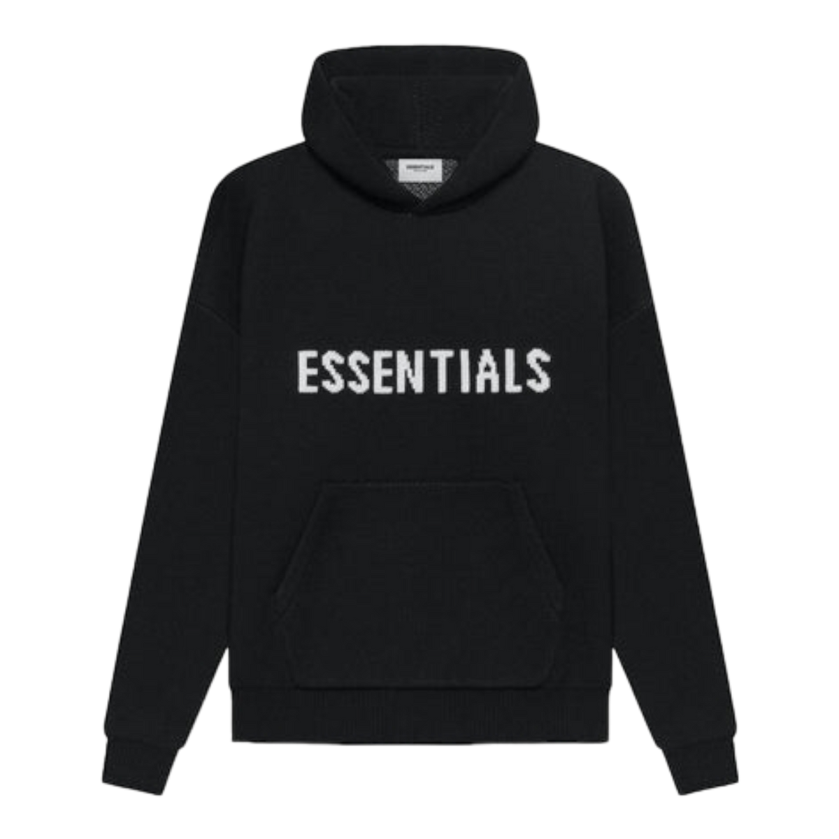 Essentials Knit Pullover Hoodie Black