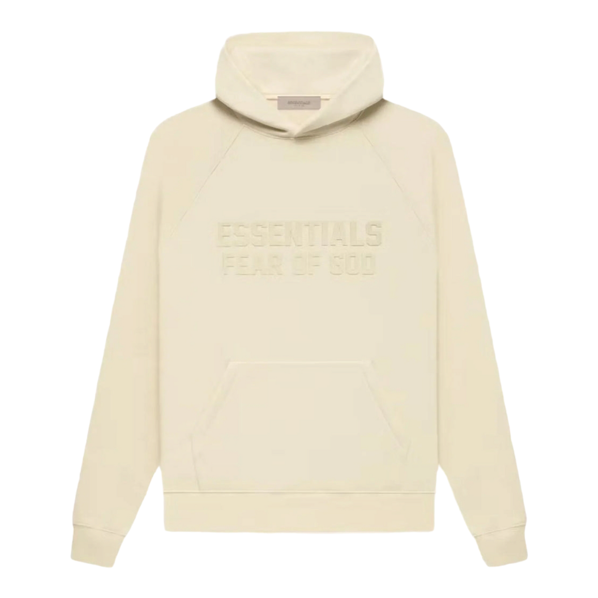 Essentials Logo-Flocked Cotton-Blend Jersey Hoodie Eggshell