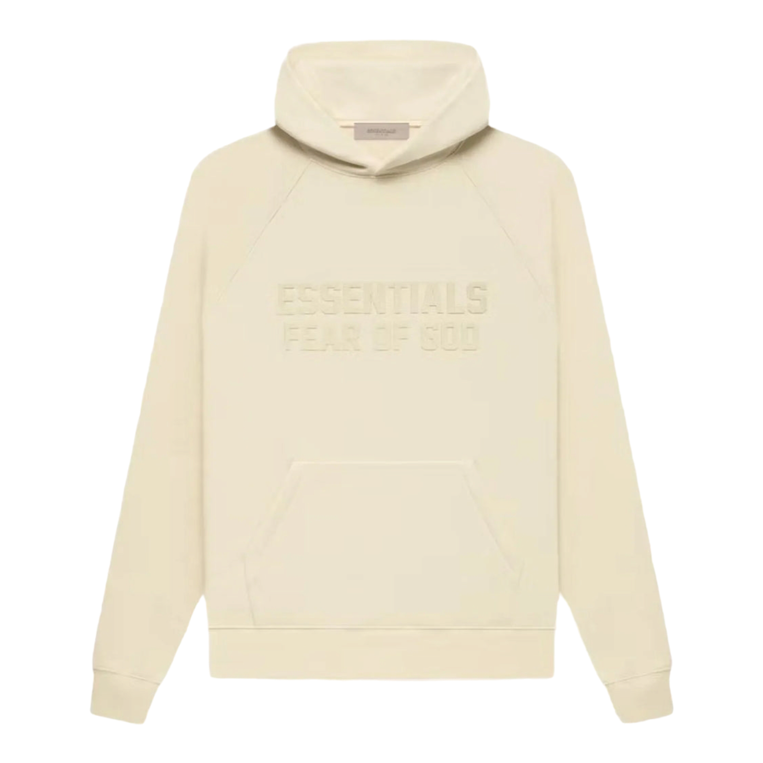 Essentials Logo-Flocked Cotton-Blend Jersey Hoodie Eggshell