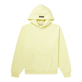 Essentials Logo-Flocked Cotton-Blend Jersey Hoodie Canary