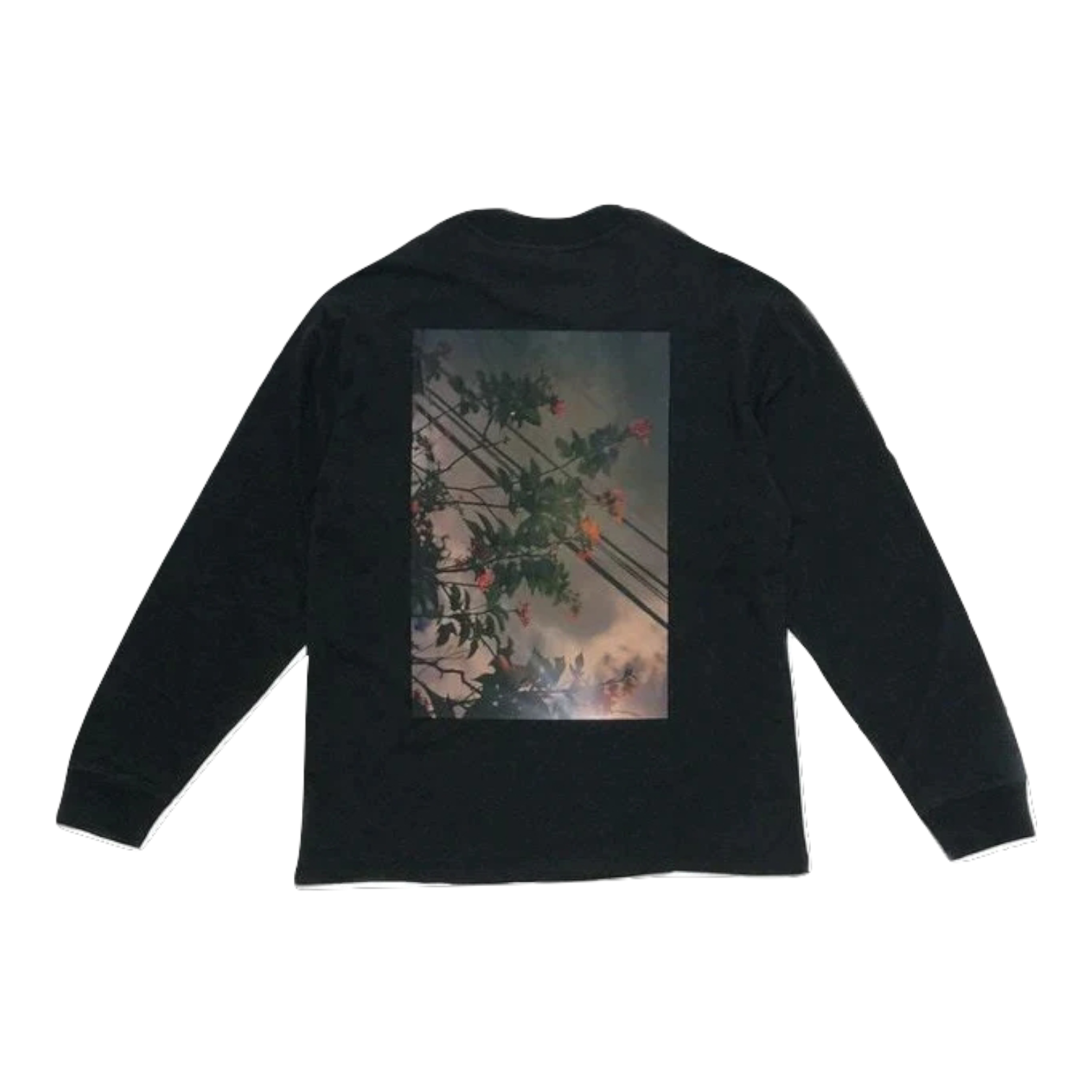 Essentials Floral Long Sleeve Photo T-shirt Black