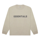 Essentials Boxy Long Sleeve T-Shirt Applique Logo Olive