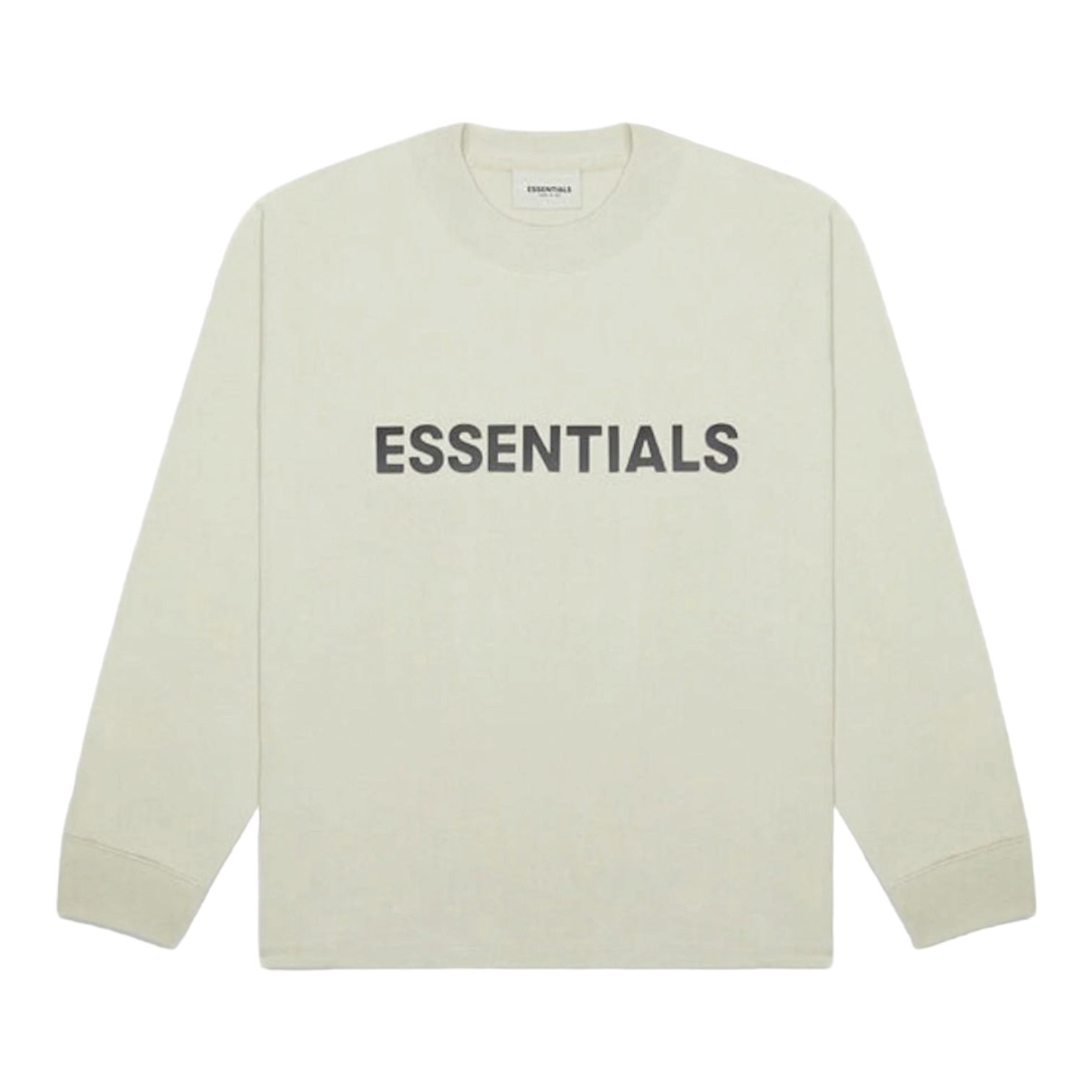 Essentials Boxy Long Sleeve T-Shirt Applique Logo Sage