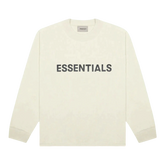 Essentials Boxy Long Sleeve T-Shirt Applique Logo Cream