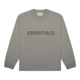 Essentials Boxy Long Sleeve T-Shirt Applique Logo Cement