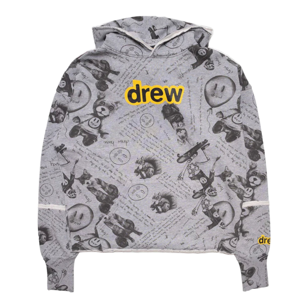 Drew Secret Deconstructed Grey Hoodie