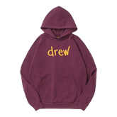 Drew Scribble Embroidery Hoodie Berry