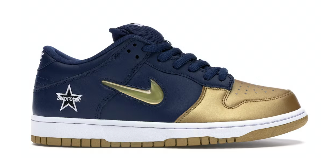 Nike SB Dunk Low Supreme Jewel Swoosh Gold