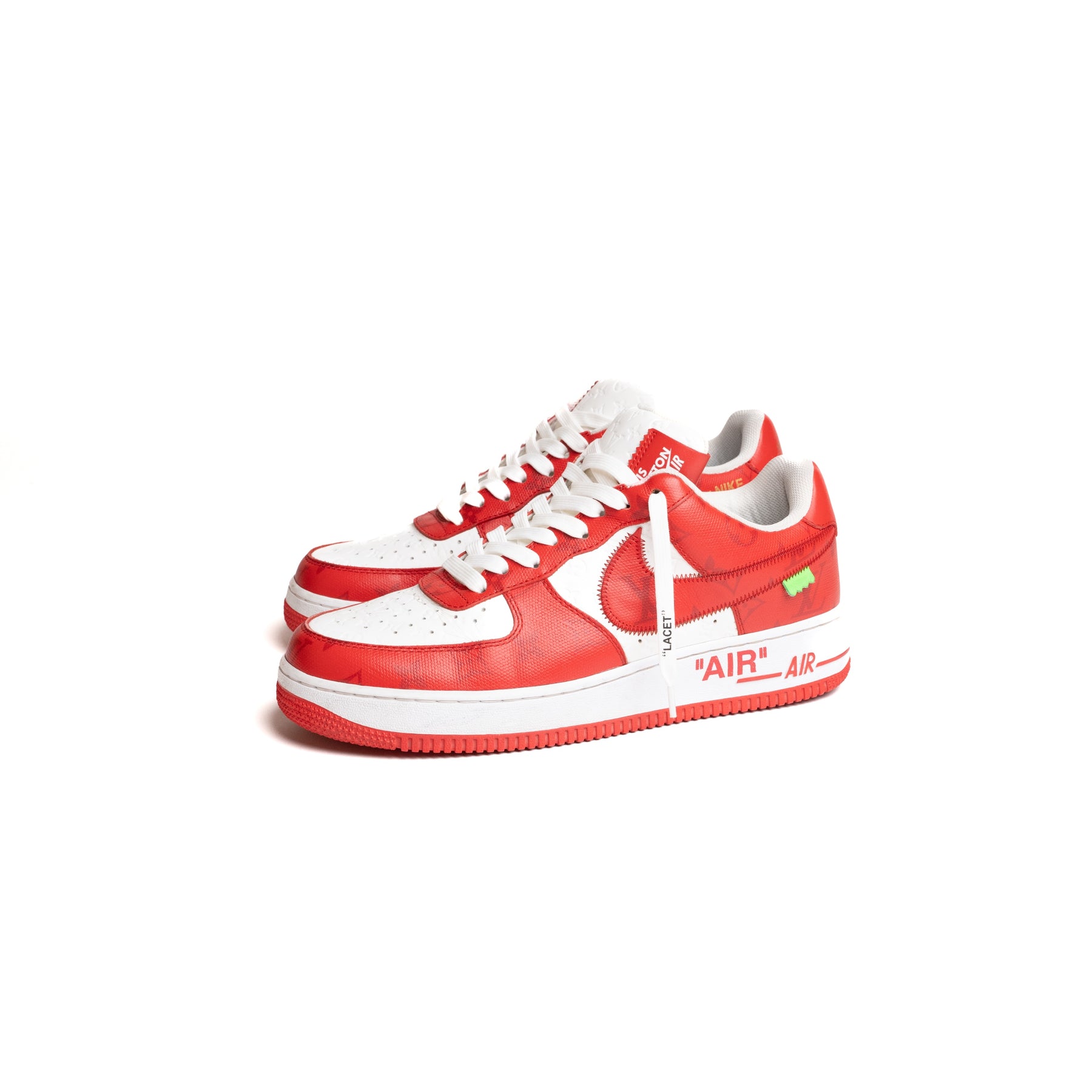 Louis Vuitton Nike Air Force 1 Low By Virgil Abloh White Red ( LV X AF1 RED)